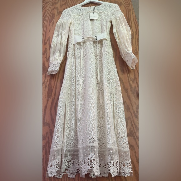 *Rare* Spell & The Gypsy Collective - Dawn Lace Belted Midi dress NWT size S - Picture 2 of 7